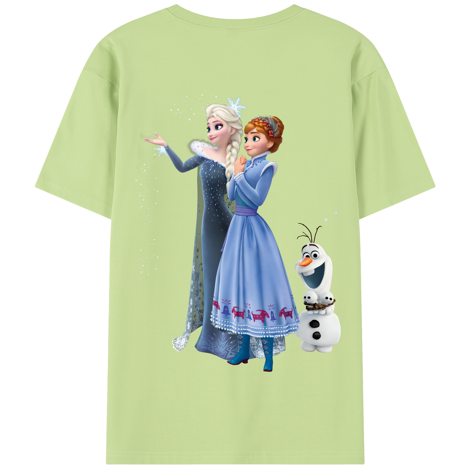 （画像用） アナと雪の女王 アンナ エルサ Frozen Anna Elsa 綿100％半袖Tシャツ（背面プリント）